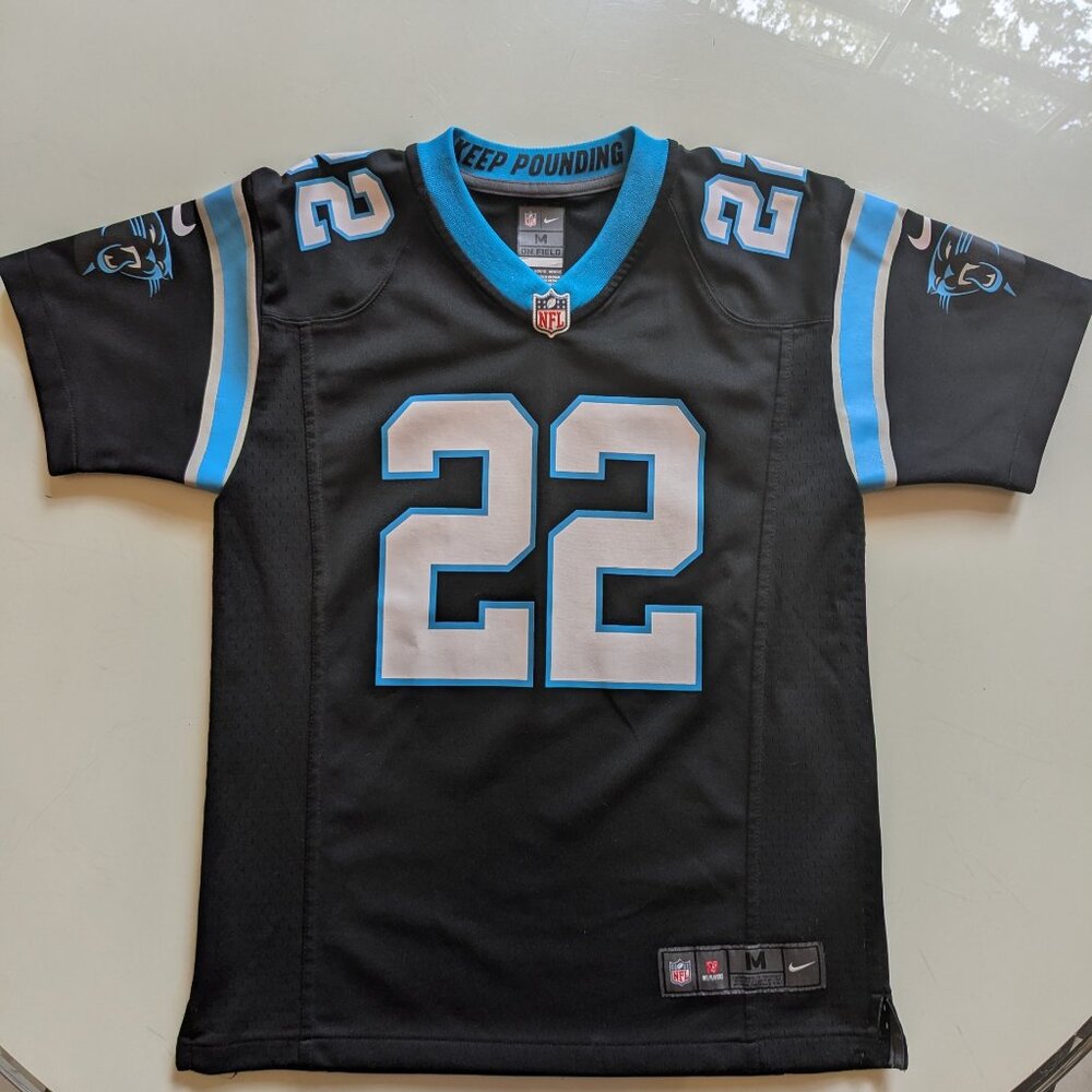 Authentic NFL CAROLINA PANTHERS "MCCAFFREY" JERSEY SZ MEDIUM 10/12 KIDS - 0600